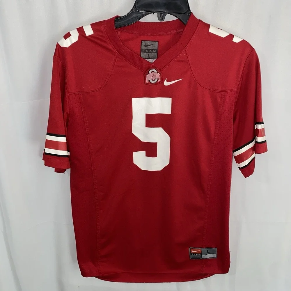 Nike Ohio State Buckeyes #5 Football Jersey Red Youth Kids Size Large